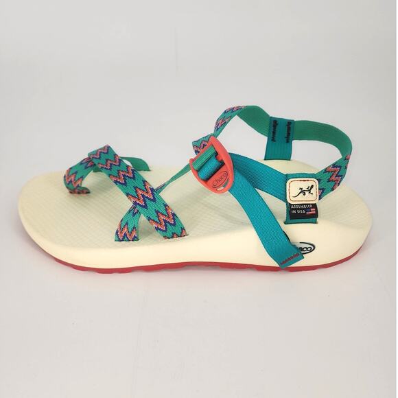 Chaco Z/1 Classic Sport Sandals Teal Zigzag Strap Men’s 13 NWOT - Picture 5 of 10